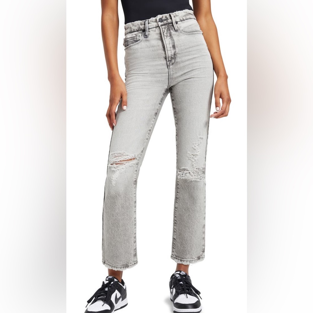 Good American good boy high waist straight jeans